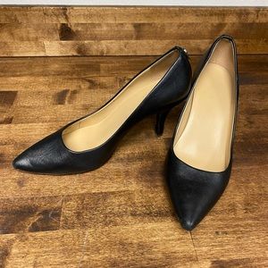 Micheal Kors Black Suede Pointy Heels, Size. 6.5